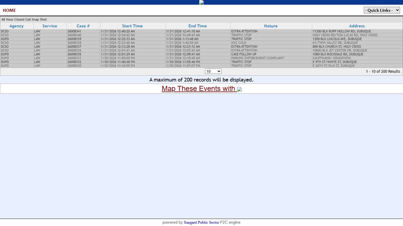 Dubuque Law Enforcement Center P2C - provided by OSSI